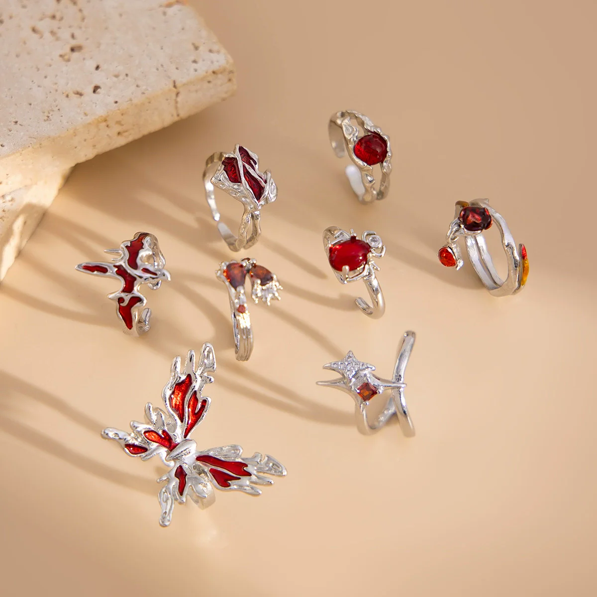 Wholesale Jewelry Alloy Dripping Oil Inlaid Gem Animal Zodiac Exaggerated Electroplated Ring - Image 4