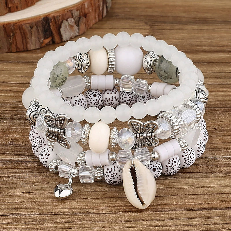 Wholesale Jewelry Alloy Geometric Bohemian Style Love Conch Pendant Multilayer Bead Accessories For Women With Electroplating - Image 2