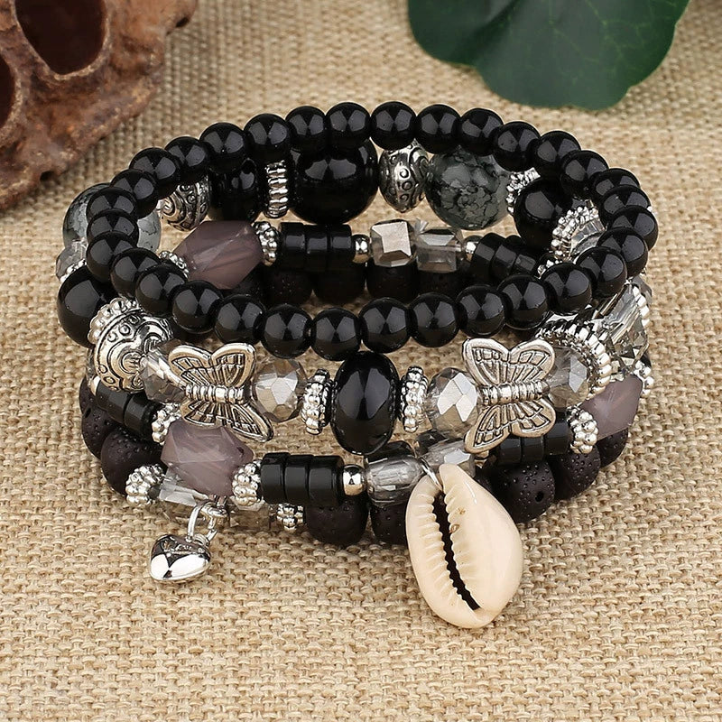 Wholesale Jewelry Alloy Geometric Bohemian Style Love Conch Pendant Multilayer Bead Accessories For Women With Electroplating - Image 5