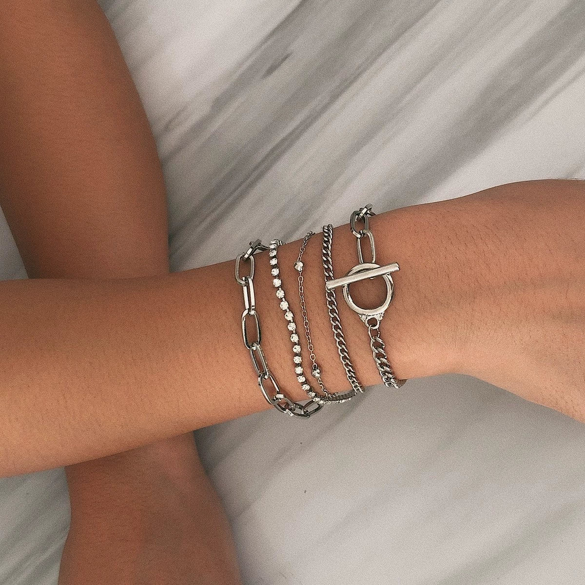 Wholesale Jewelry Alloy Geometric Electroplated Round Beads Multi Layer Bracelet For Women - Image 8