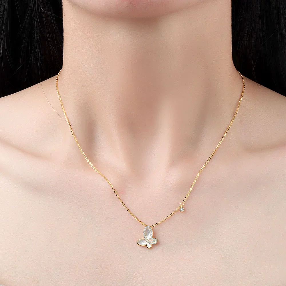 Wholesale Jewelry Animal Style Geometric 925 Sterling Silver Necklace With Microinlaid Zircon And Electroplating - Image 2