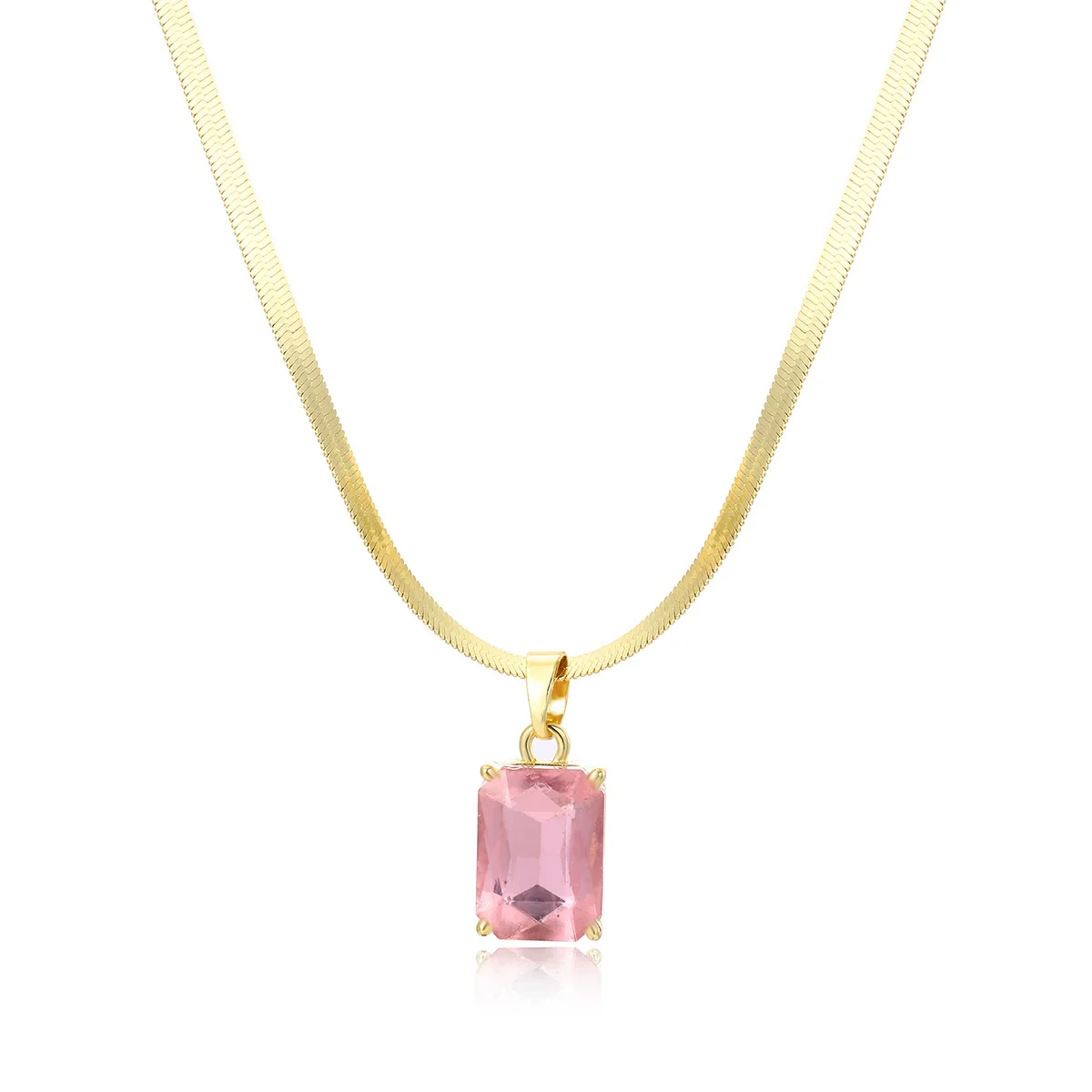 Wholesale Jewelry Artificial Crystal Love Heart Pendant Necklace And Earrings Set With Snake Chain And Electroplating - Image 13