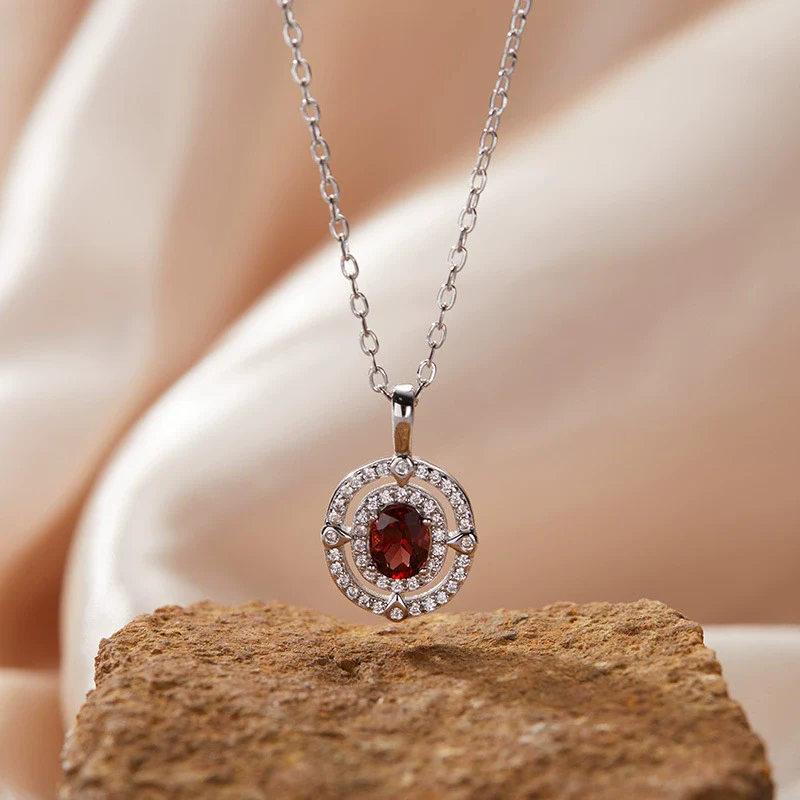 Wholesale Jewelry Clavicle Chain Necklace Pendant Highend Luxury 925 Sterling Silver 18K Gold Plated Geometric Design Set With Gems - Image 4