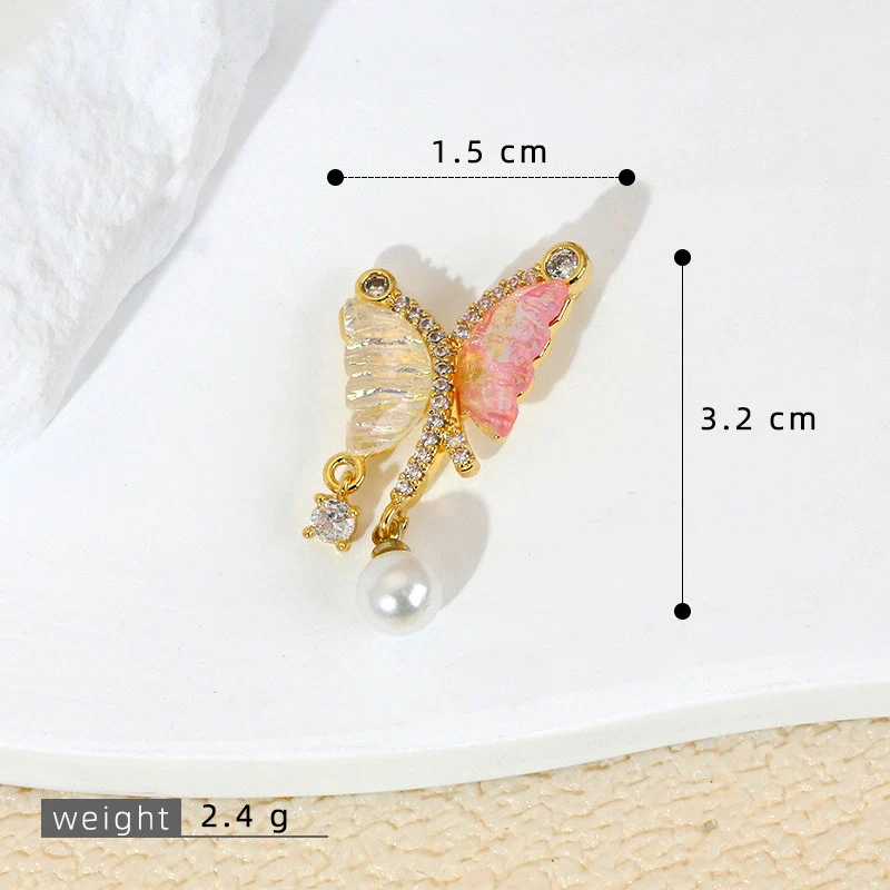 Wholesale Jewelry Copper Animal Zodiac Cartoon Style Micropaved Shell Butterfly Pearl Pendant Necklace And Earrings Accessories - Image 6
