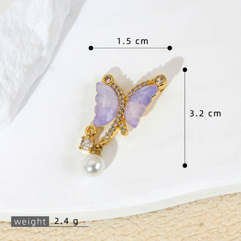Wholesale Jewelry Copper Animal Zodiac Cartoon Style Micropaved Shell Butterfly Pearl Pendant Necklace And Earrings Accessories - Image 8