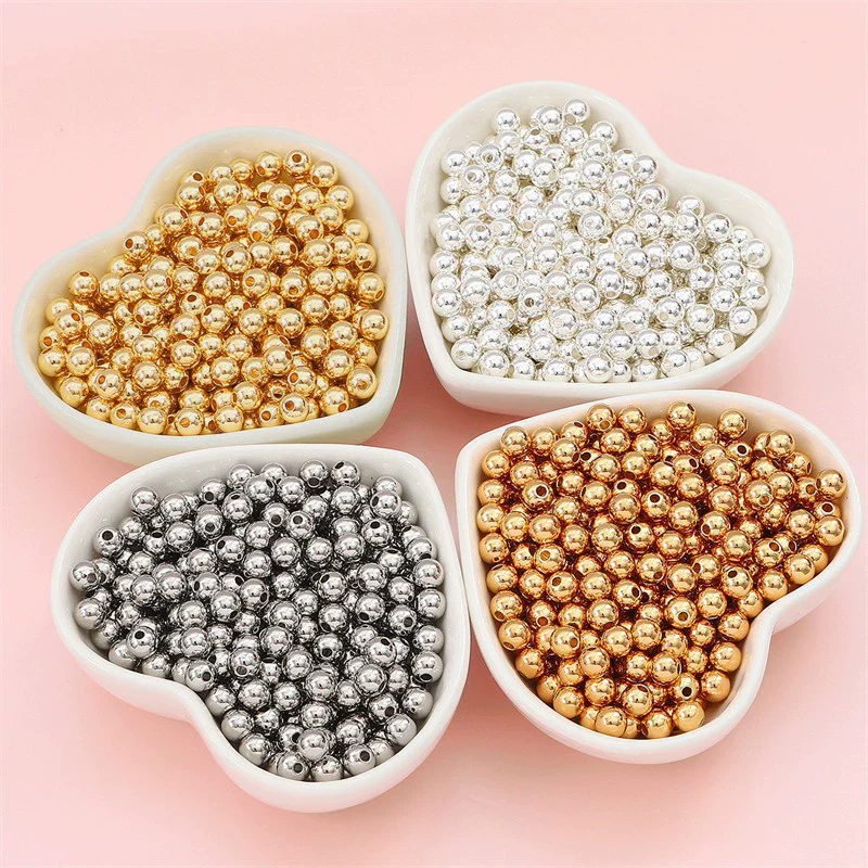 Wholesale Jewelry Copper Beads Simple Natural Style Electroplating For Bracelet Necklace Accessories - Image 2