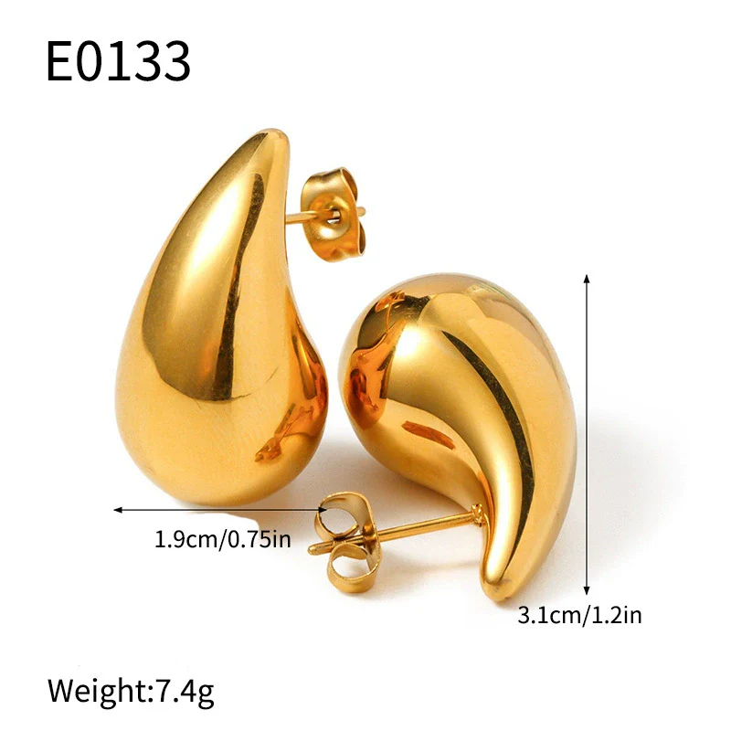 Wholesale Jewelry Copper Drop Shape Electroplated Hollow Three Dimensional Women's Earrings - Image 6