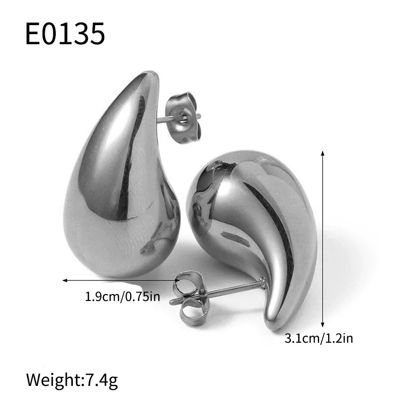 Wholesale Jewelry Copper Drop Shape Electroplated Hollow Three Dimensional Women's Earrings - Image 8
