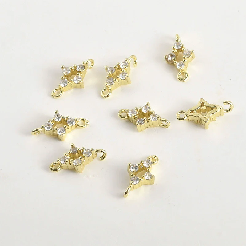Wholesale Jewelry Copper Electroplated Four Leaf Flower Zircon Inlaid Pendant Bracelet Necklace Accessories - Image 10