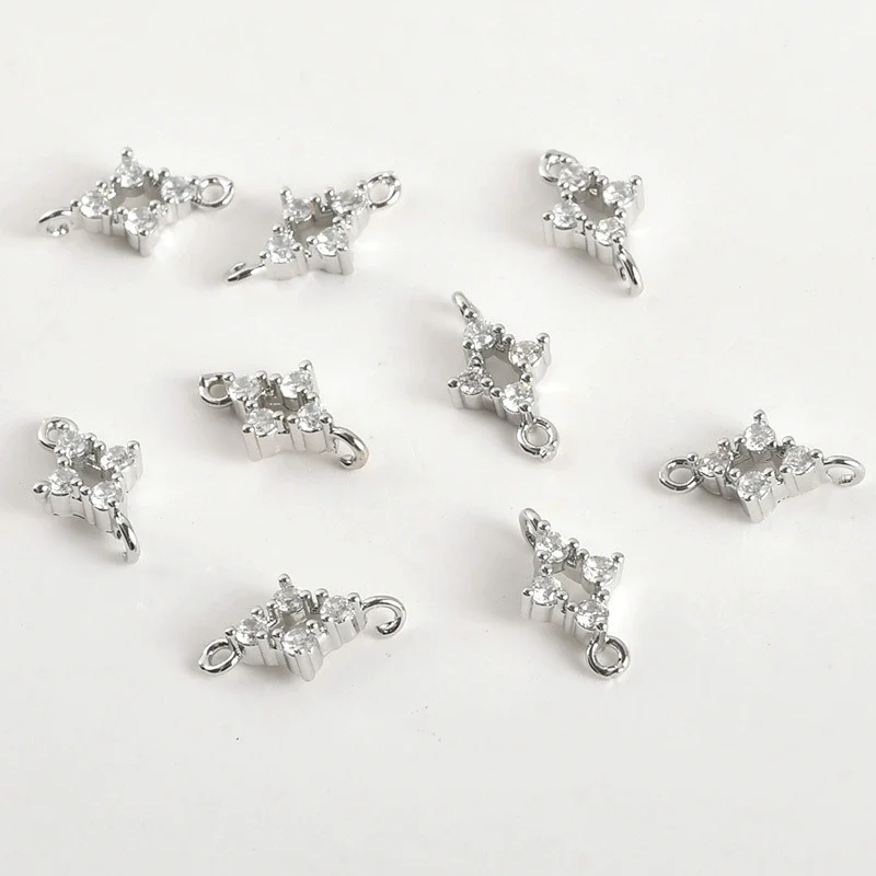 Wholesale Jewelry Copper Electroplated Four Leaf Flower Zircon Inlaid Pendant Bracelet Necklace Accessories - Image 11