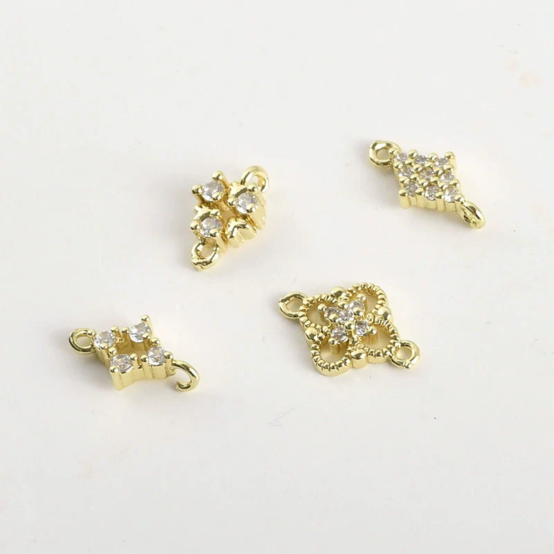 Wholesale Jewelry Copper Electroplated Four Leaf Flower Zircon Inlaid Pendant Bracelet Necklace Accessories - Image 3