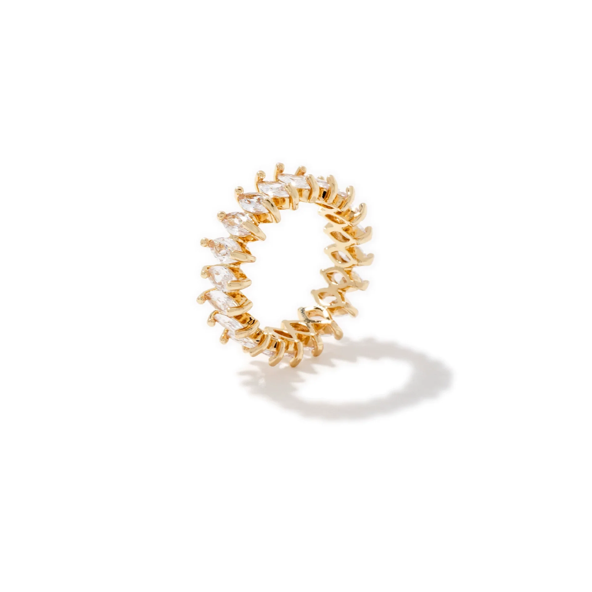 Wholesale Jewelry Copper Geometric Horse Eye Shaped Zircon Hip Hop Ring For Men And Women - Image 6