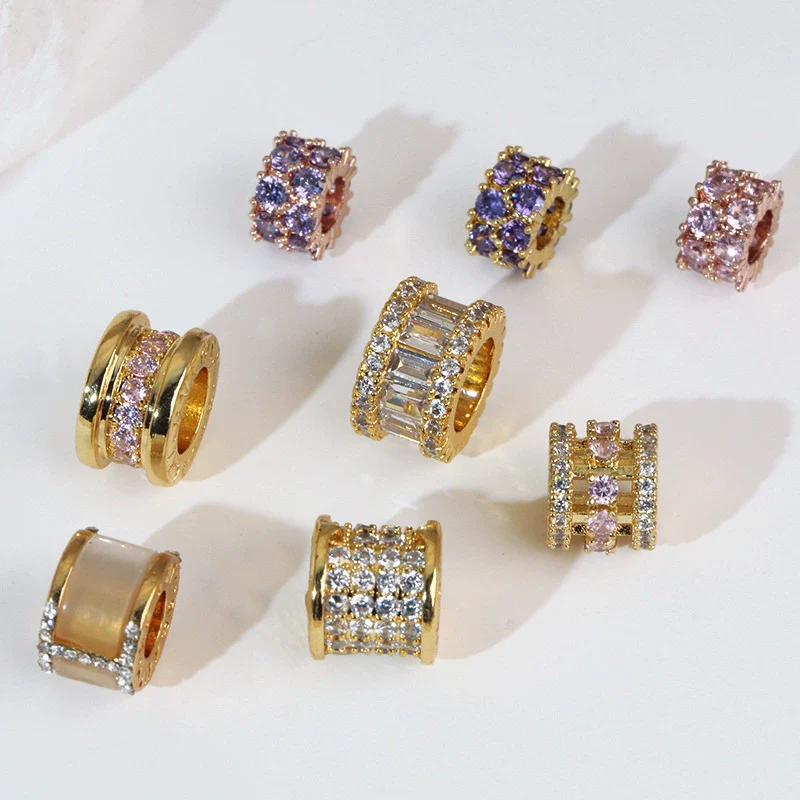 Wholesale Jewelry Copper Geometric Pendant Necklace With Microinlaid Zircon Electroplating Accessories