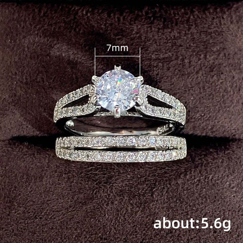 Wholesale Jewelry Copper Geometric Zircon Twopiece Set Bracelet And Ring For Women - Image 5