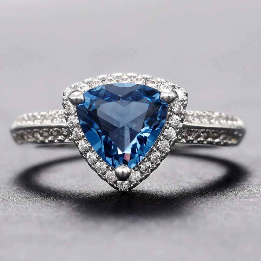 Wholesale Jewelry Copper Inlaid Geometric Zircon Women's Ring - Image 4