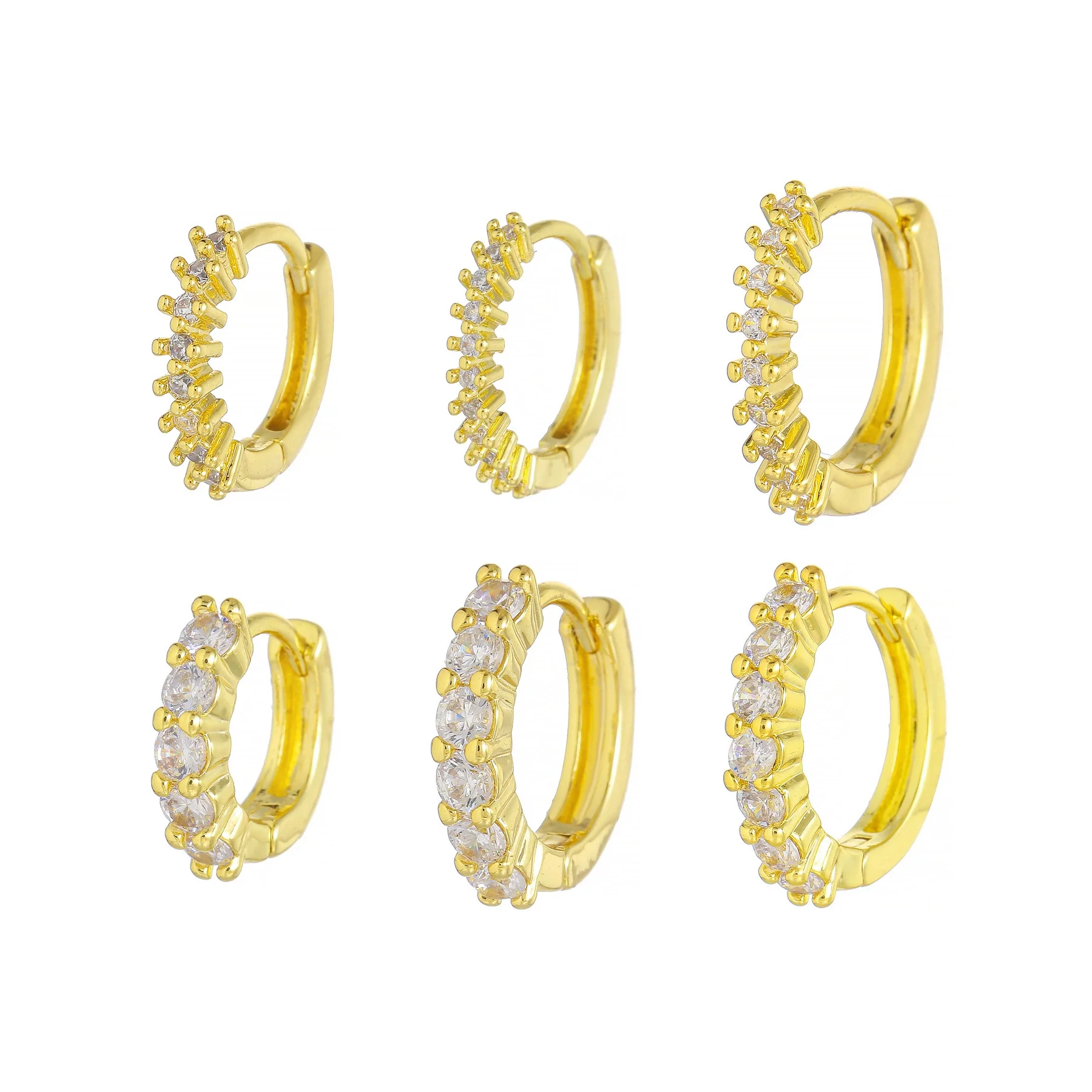 Wholesale Jewelry Copper Inlaid Zircon Geometric Round Earrings For Women - Image 5