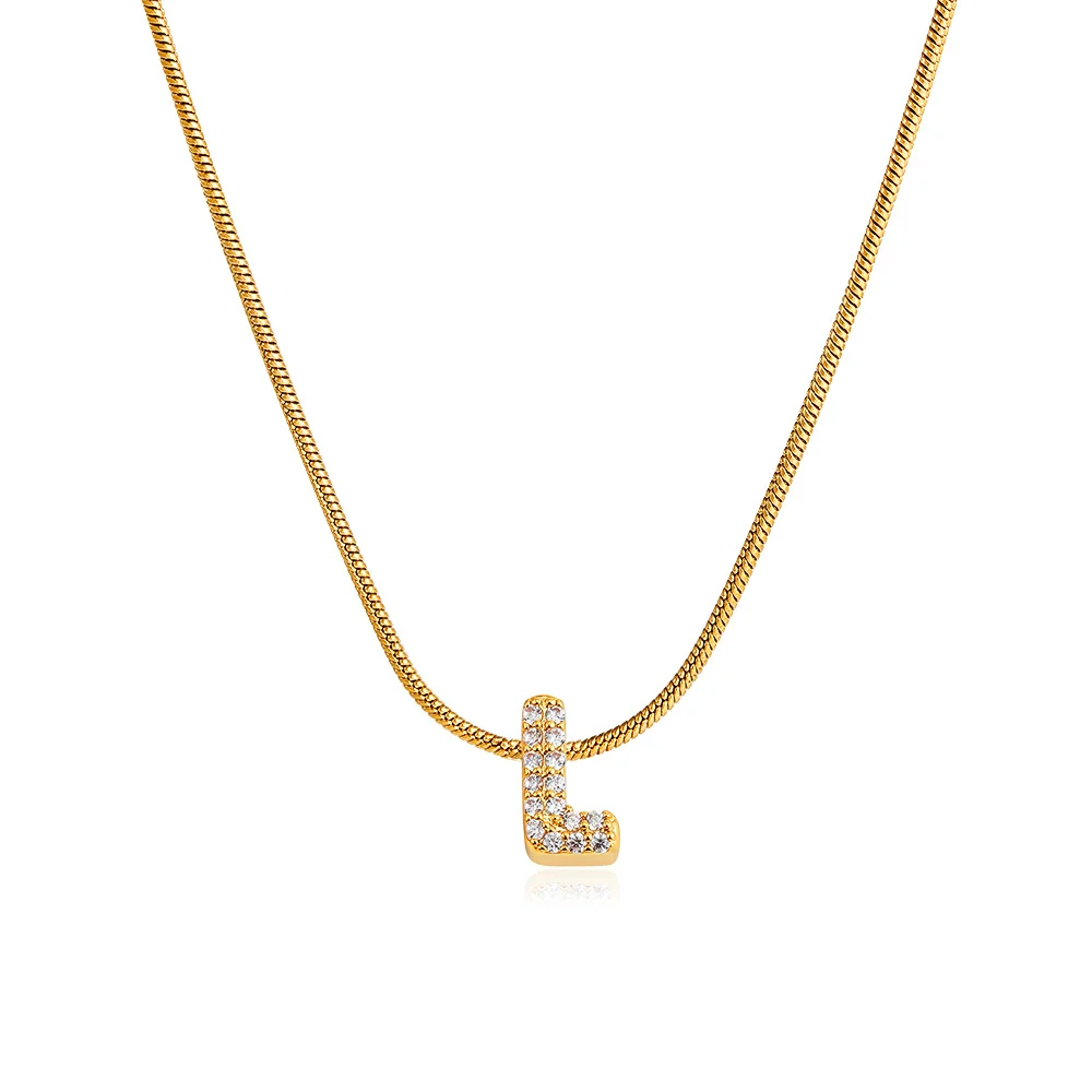 Wholesale Jewelry Copper Inlaid Zircon Letter Pendant Necklace Light Luxury Style - Image 28