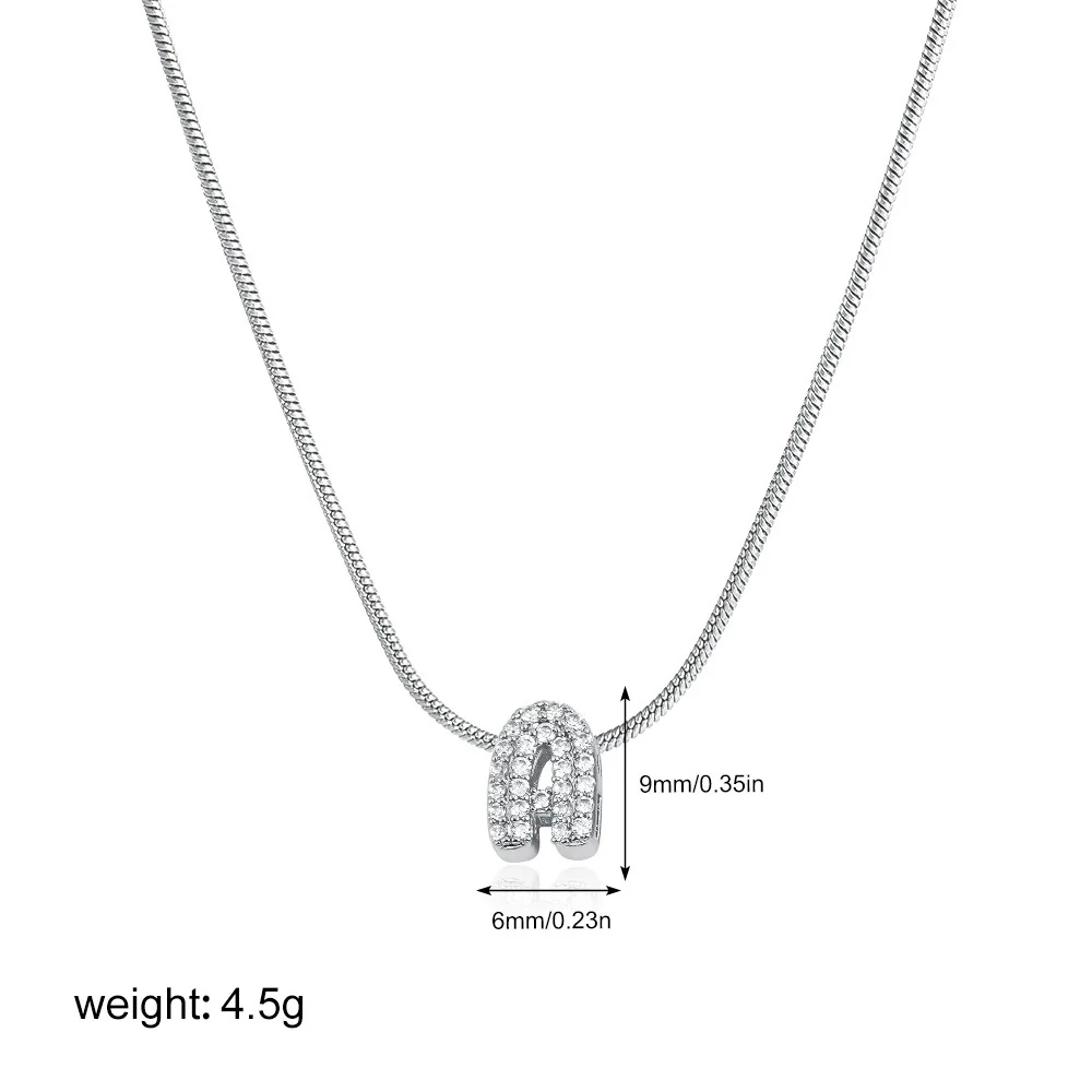 Wholesale Jewelry Copper Inlaid Zircon Letter Pendant Necklace Light Luxury Style - Image 5