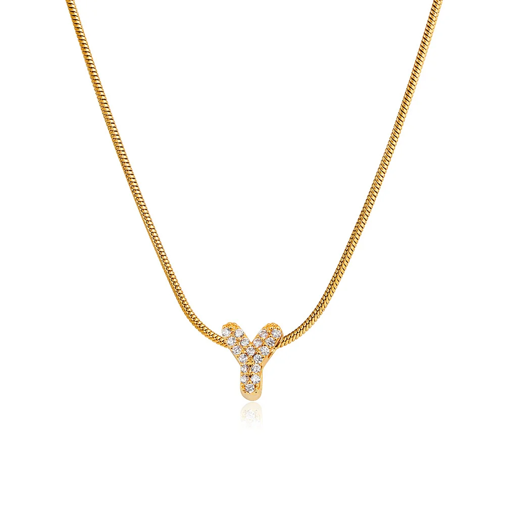 Wholesale Jewelry Copper Inlaid Zircon Letter Pendant Necklace Light Luxury Style - Image 54
