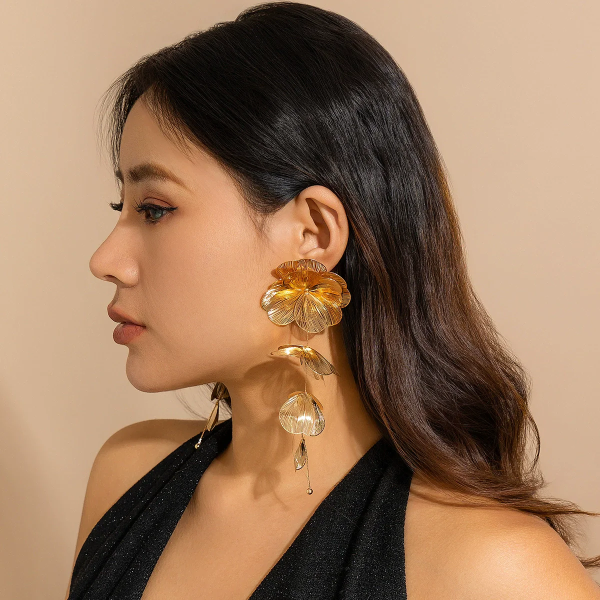 Wholesale Jewelry Copper Leaf Tassel Snake Bone Chain Choker Retro Style - Image 3
