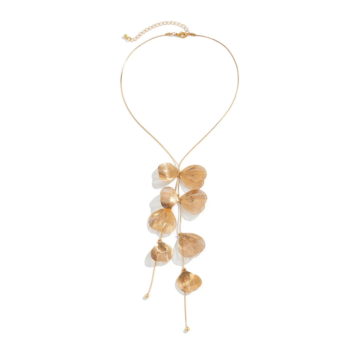 Wholesale Jewelry Copper Leaf Tassel Snake Bone Chain Choker Retro Style - Image 5