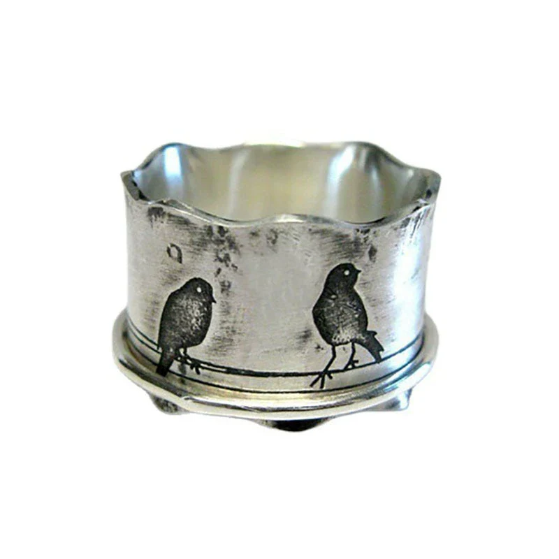 Wholesale Jewelry Copper Retro Ring With Geometric Design And Electroplating Treatment - Image 2