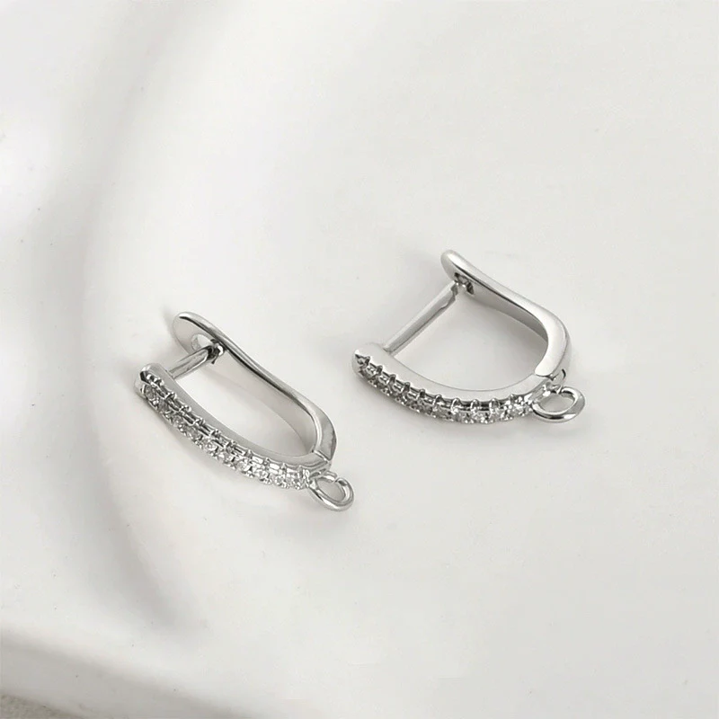 Wholesale Jewelry Copper Ushaped Horseshoe Electroplated Zircon Earrings Handmade - Image 7