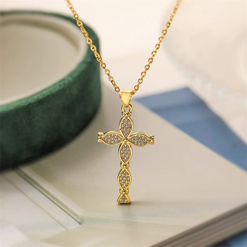 Wholesale Jewelry Copper Zircon Cross Animals Zodiac Microinlay Pendant Necklace - Image 4