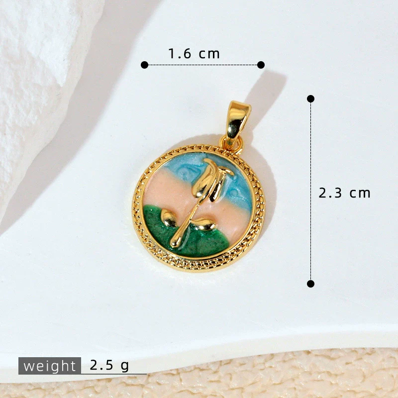 Wholesale Jewelry Copper Zircon Flower Oil Drop Pendant Necklace Light Luxury Style - Image 10