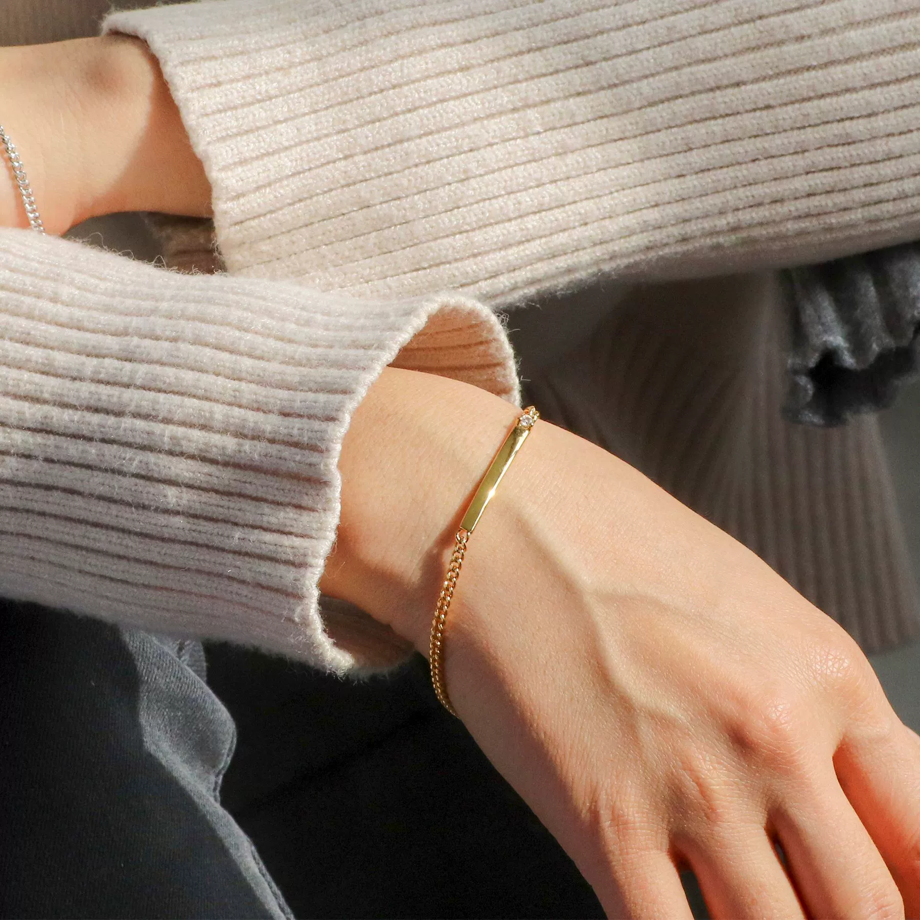 Wholesale Jewelry Cuban Chain Bracelet Copper 18K Gold Plated Geometric Diamond Female Couple Style - Image 3
