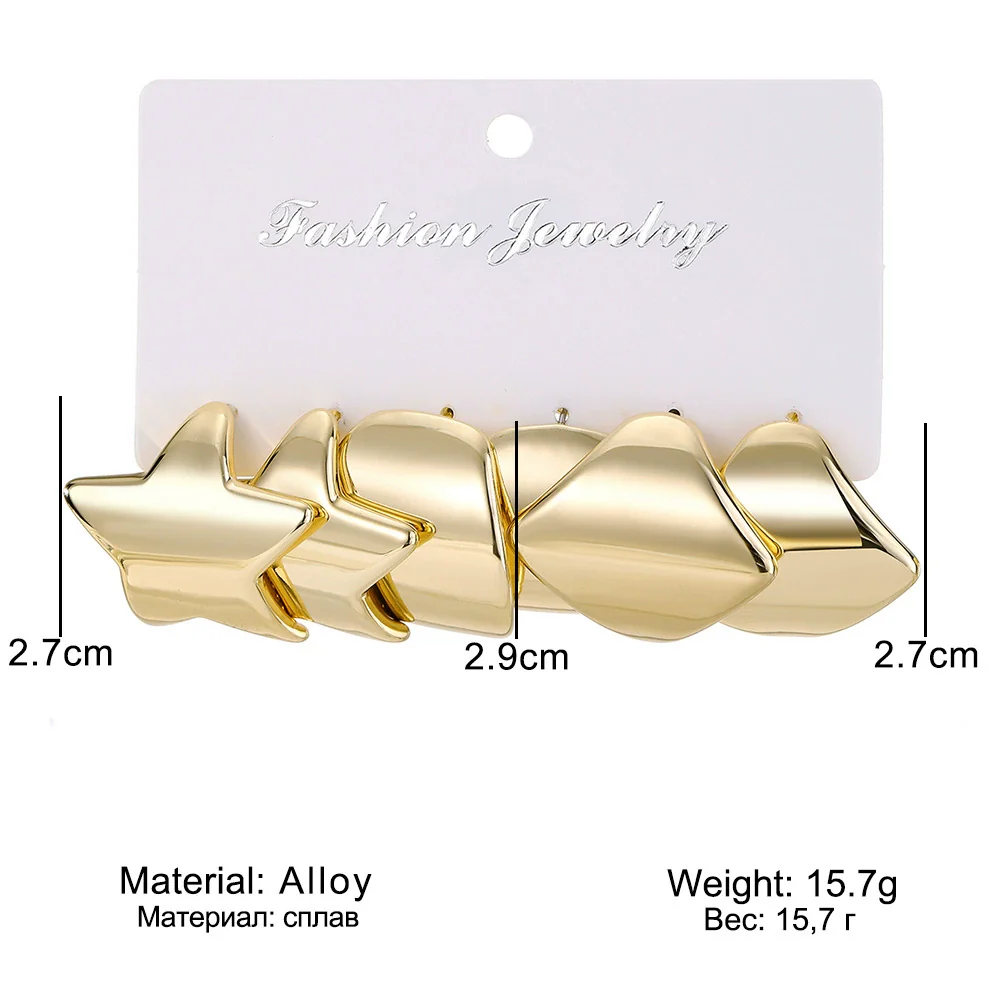 Wholesale Jewelry Exaggerated Geometric Plastic Resin Electroplated Earrings For Women - Image 2