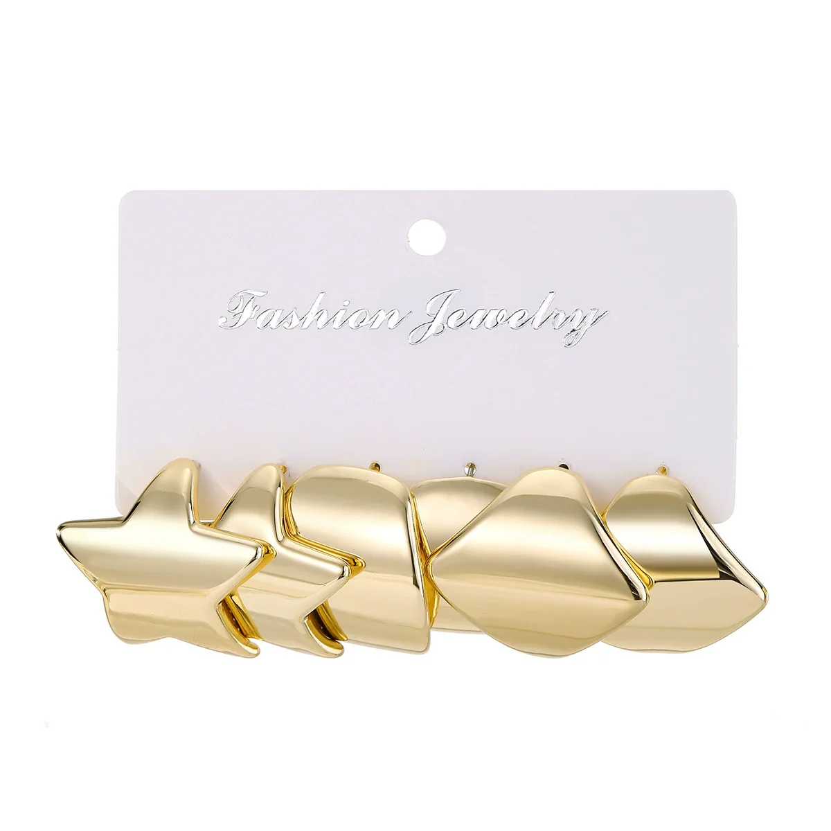Wholesale Jewelry Exaggerated Geometric Plastic Resin Electroplated Earrings For Women - Image 5