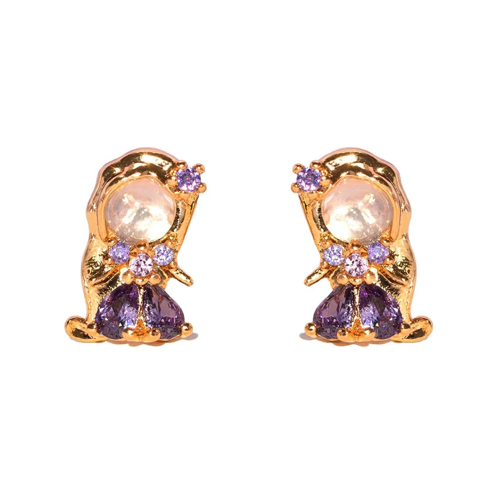 Wholesale Jewelry Fashion Cartoon Characters S925 Silver And Copper Earrings Set With Microinlaid Zircon For Women - Image 8