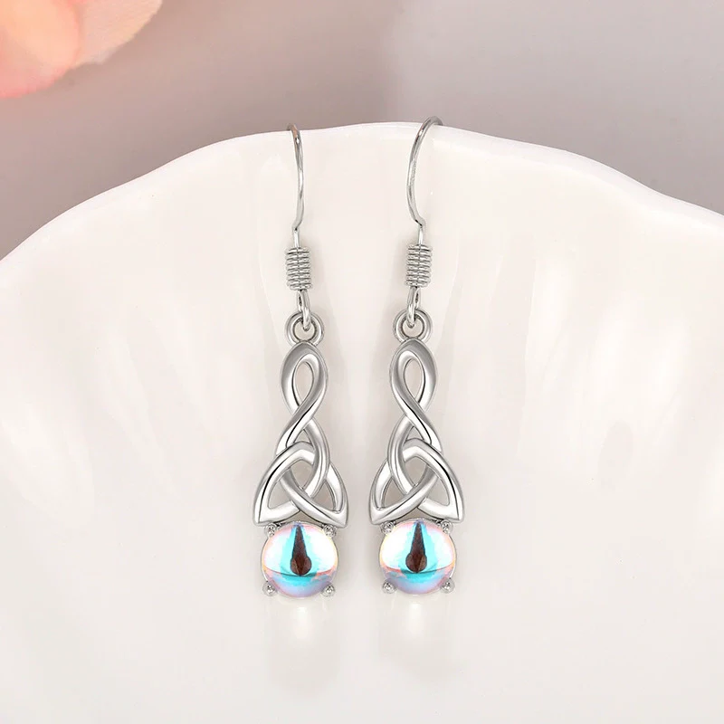 Wholesale Jewelry Fashion Copper Mixed Gem Inlay Zircon Dropshaped Ochain Ear Hook Necklace And Earrings Set - Image 3