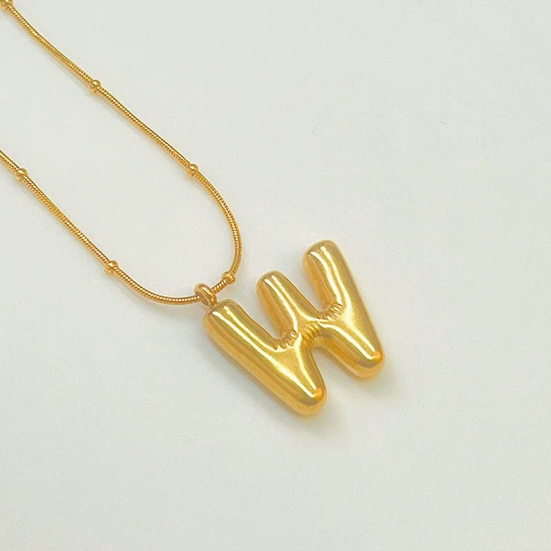 Wholesale Jewelry Fashion Letters Stainless Steel 18K Gold Plated Necklace For Women - Image 26