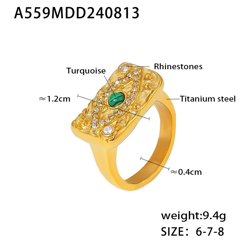Wholesale Jewelry Ferris Wheel Devil's Eye Zircon Titanium Steel 18K Gold Plated Necklace Ring For Women - Image 13