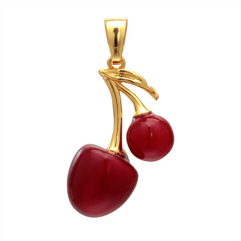 Wholesale Jewelry Fruit Pattern Copper Pendant Necklace And Earrings With Electroplating - Image 5
