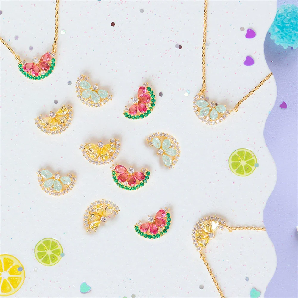 Wholesale Jewelry Fruit Shaped Pendant Necklace Copper Inlaid Zircon - Image 2