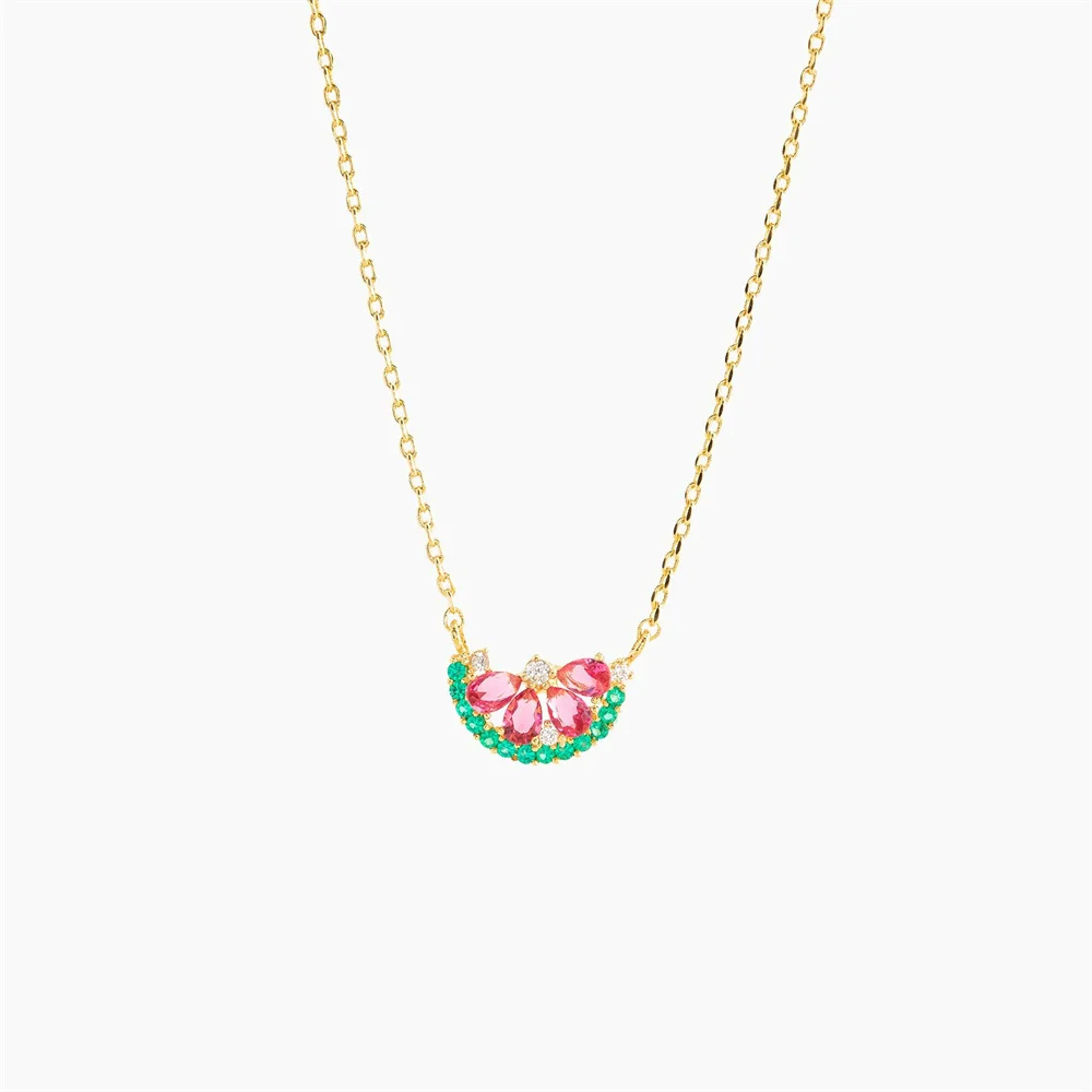 Wholesale Jewelry Fruit Shaped Pendant Necklace Copper Inlaid Zircon - Image 7