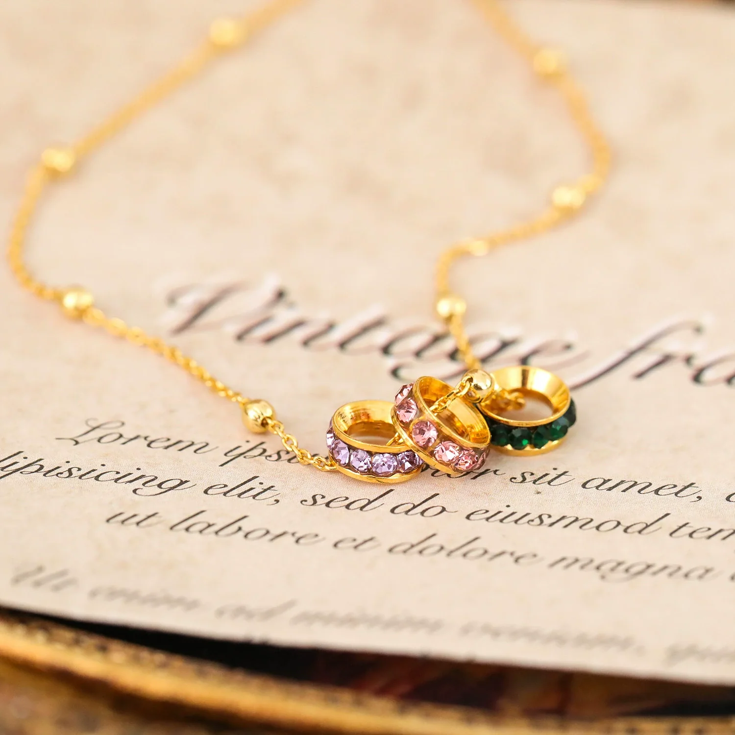 Wholesale Jewelry Geometric Copper Alloy Zircon Pendant Necklace With Electroplating For Women - Image 3