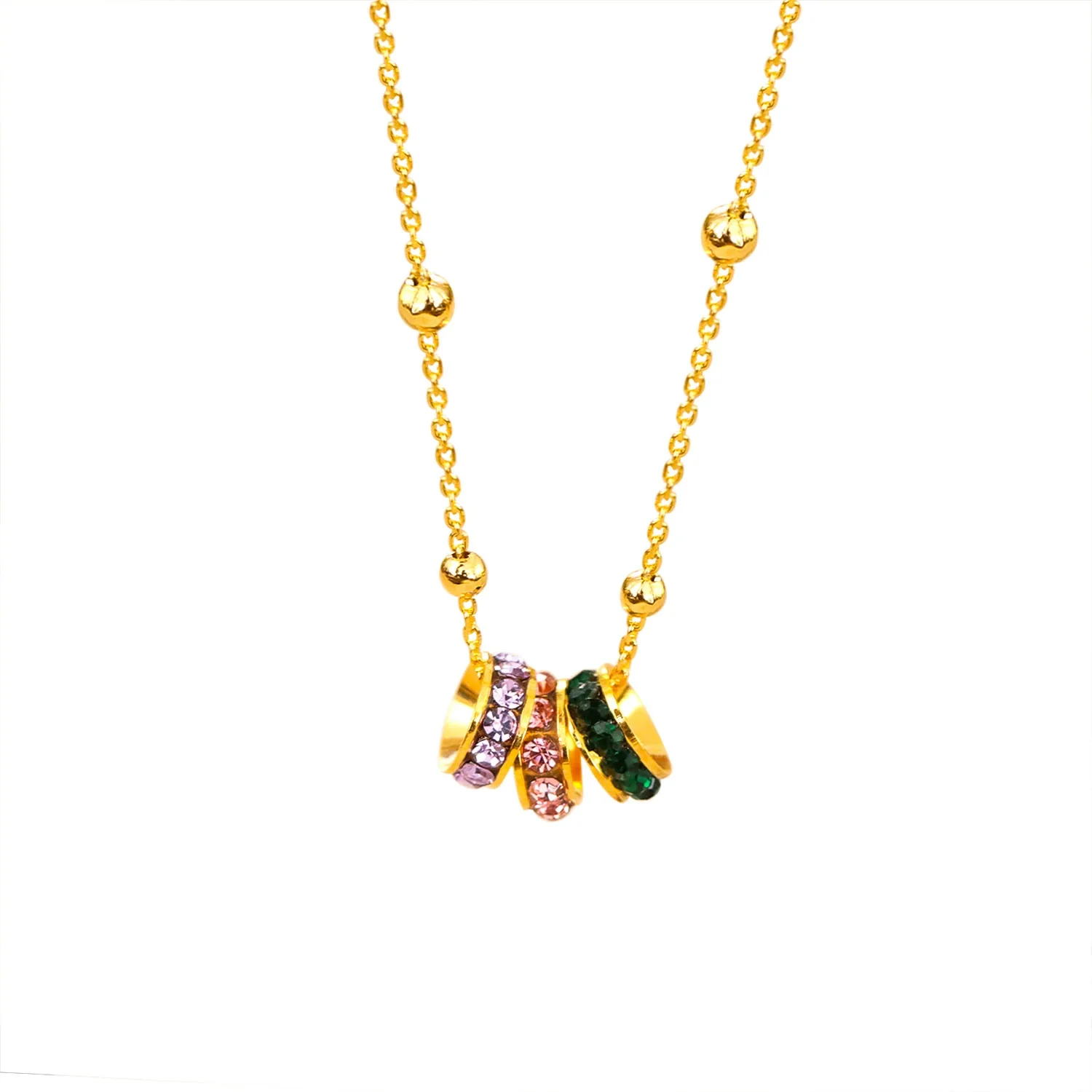 Wholesale Jewelry Geometric Copper Alloy Zircon Pendant Necklace With Electroplating For Women - Image 5