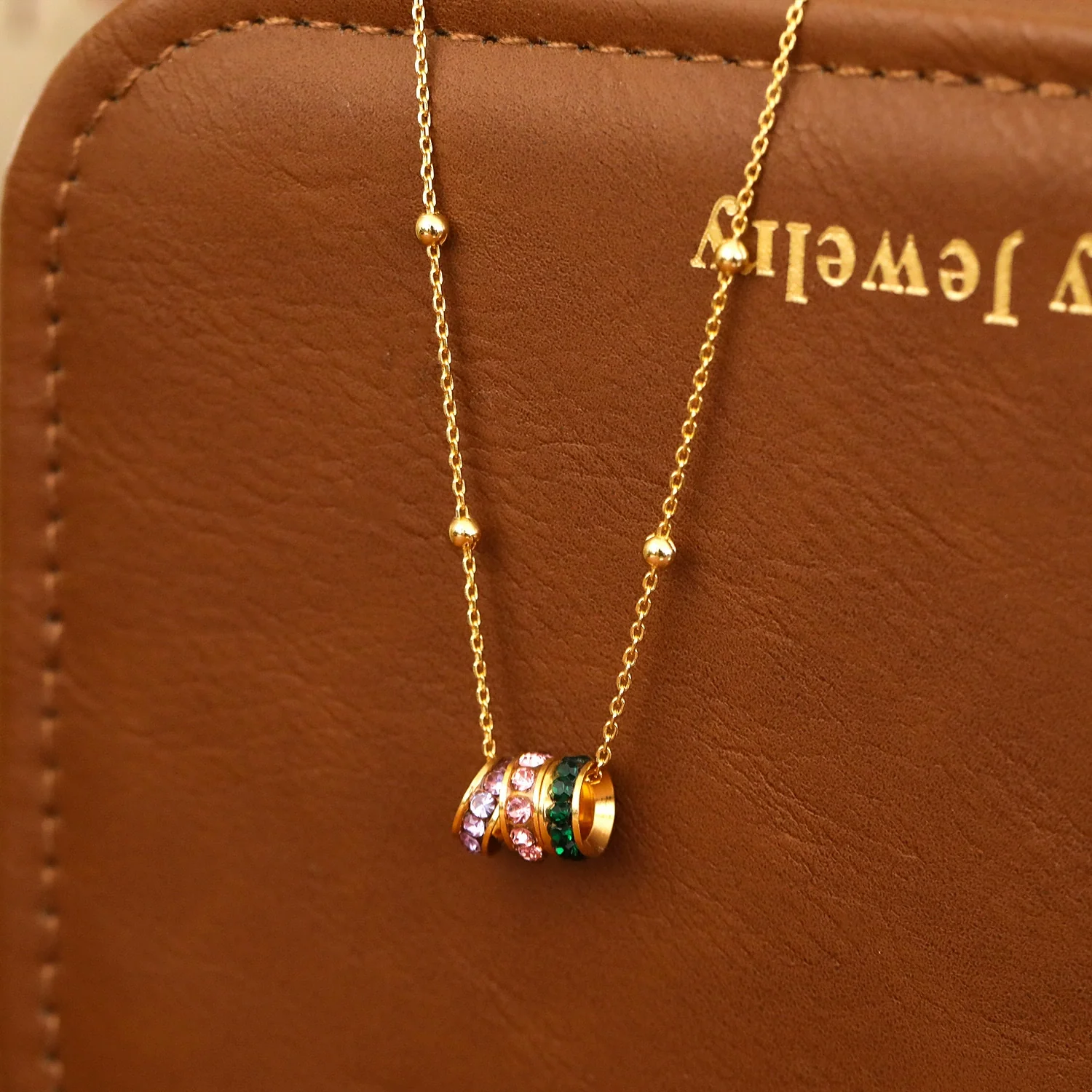 Wholesale Jewelry Geometric Copper Alloy Zircon Pendant Necklace With Electroplating For Women - Image 6