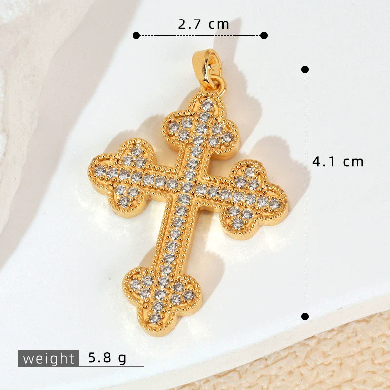 Wholesale Jewelry Geometric Copper Cross Pendant Necklace Hiphop Style Electroplated For Men And Women - Image 14