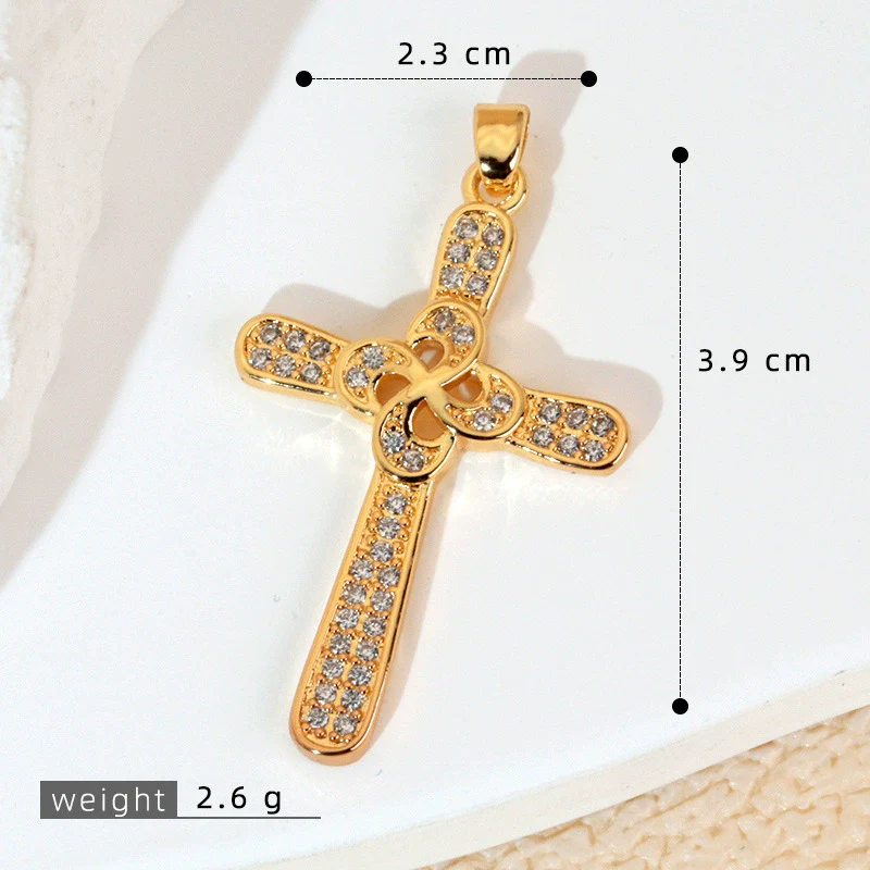 Wholesale Jewelry Geometric Copper Cross Pendant Necklace Hiphop Style Electroplated For Men And Women - Image 17