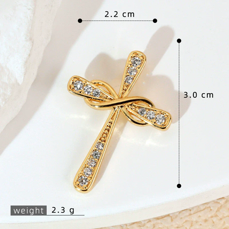 Wholesale Jewelry Geometric Copper Cross Pendant Necklace Hiphop Style Electroplated For Men And Women - Image 19