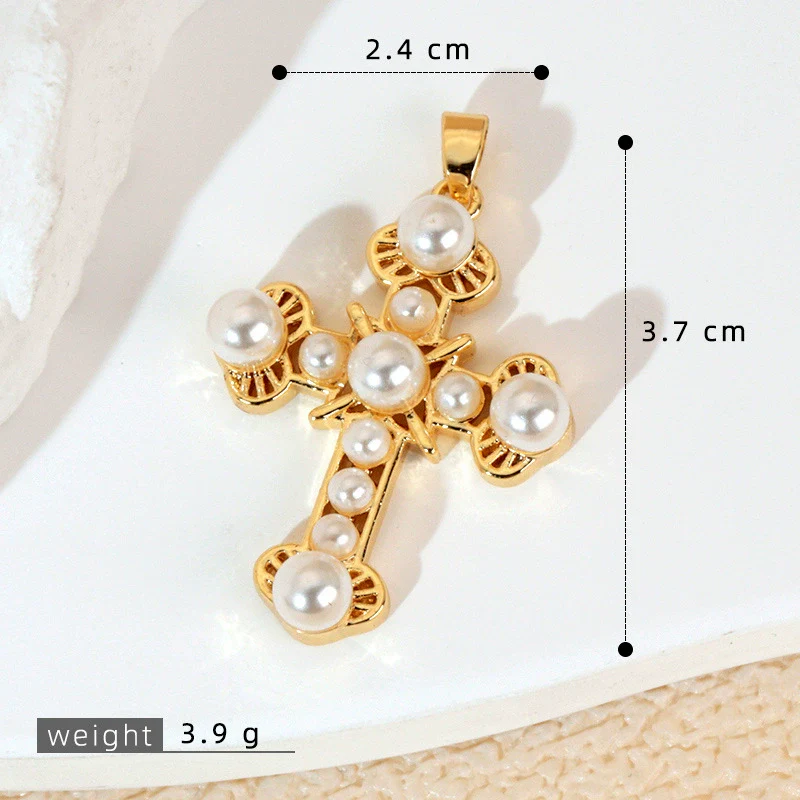 Wholesale Jewelry Geometric Copper Cross Pendant Necklace Hiphop Style Electroplated For Men And Women - Image 23
