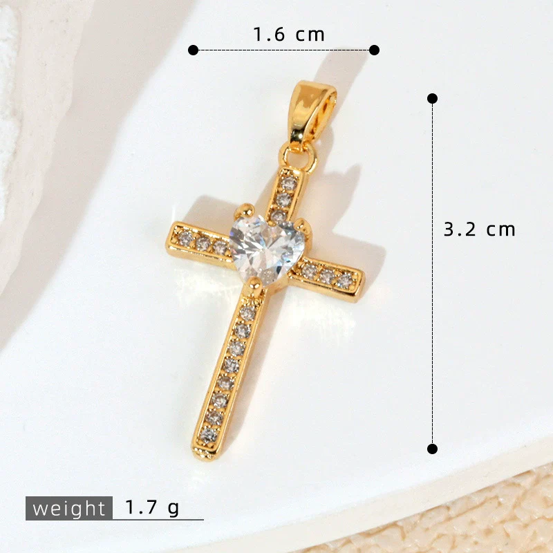 Wholesale Jewelry Geometric Copper Cross Pendant Necklace Hiphop Style Electroplated For Men And Women - Image 26