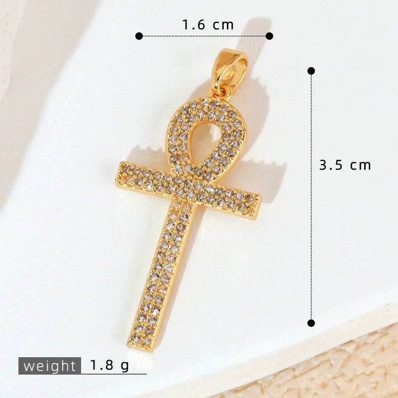 Wholesale Jewelry Geometric Copper Cross Pendant Necklace Hiphop Style Electroplated For Men And Women - Image 30