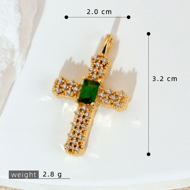 Wholesale Jewelry Geometric Copper Cross Pendant Necklace Hiphop Style Electroplated For Men And Women - Image 37