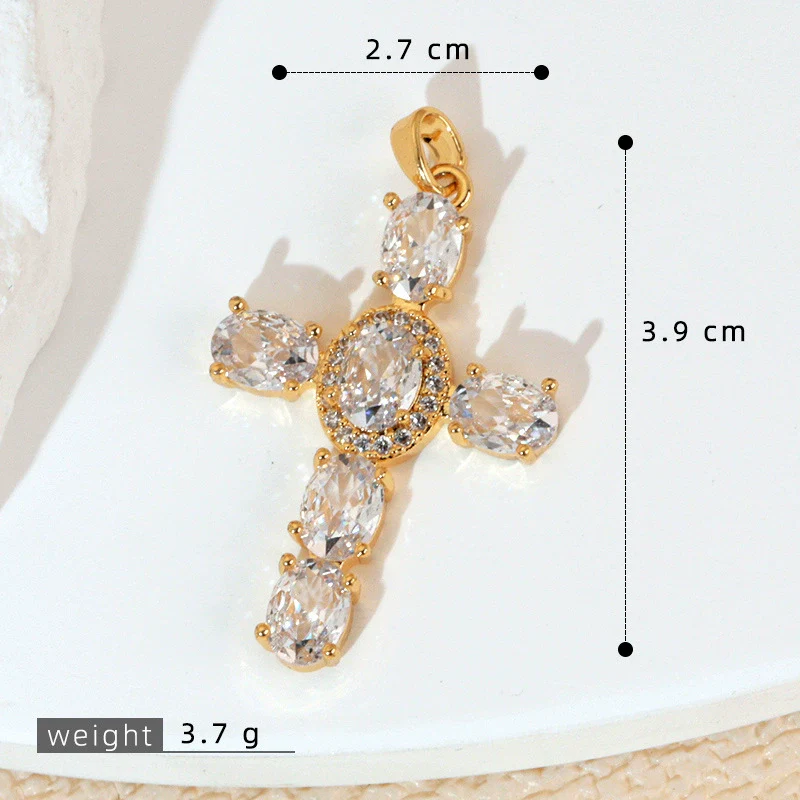 Wholesale Jewelry Geometric Copper Cross Pendant Necklace Hiphop Style Electroplated For Men And Women - Image 40